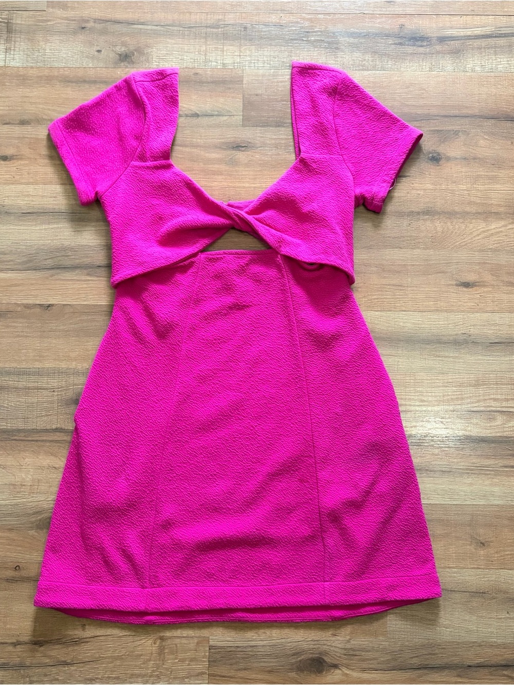 Maeve by Anthropologie Pink Cutout Mini Dress V-Neck Short Sleeve Women’s S